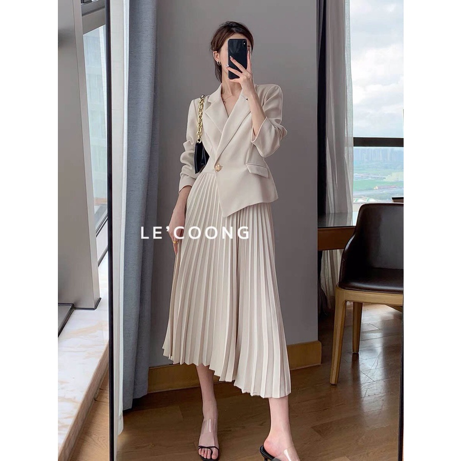 Đầm Váy Công Sở Thiết Kế Váy Xếp Li Thời Trang Nữ Sang Trọng_Lerin V129 | BigBuy360 - bigbuy360.vn