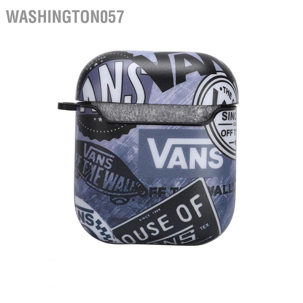 Washington057 Letters Pattern Earphone Case Protective Cover Shell Accessories for IOS Earbuds 2