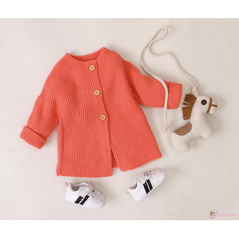 ღ♛ღBaby Girl Knitted Long Sleeve Round Nech Sweaters Jacket Outwear Clothes