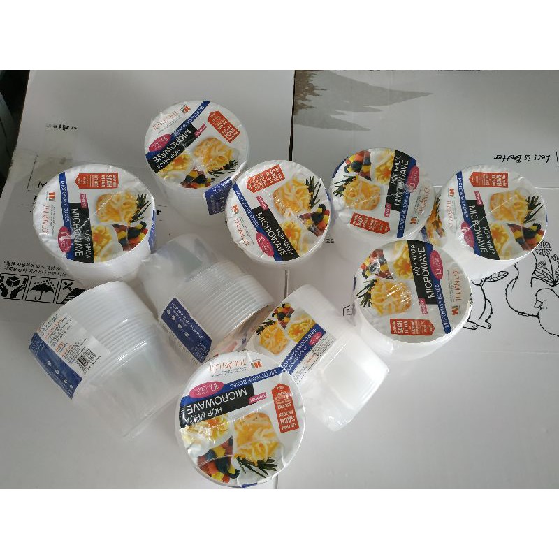 Hộp nhựa tròn đựng thức ăn, hộp nhựa đựng thực phẩm 500 ml - Set 50c cả nắp