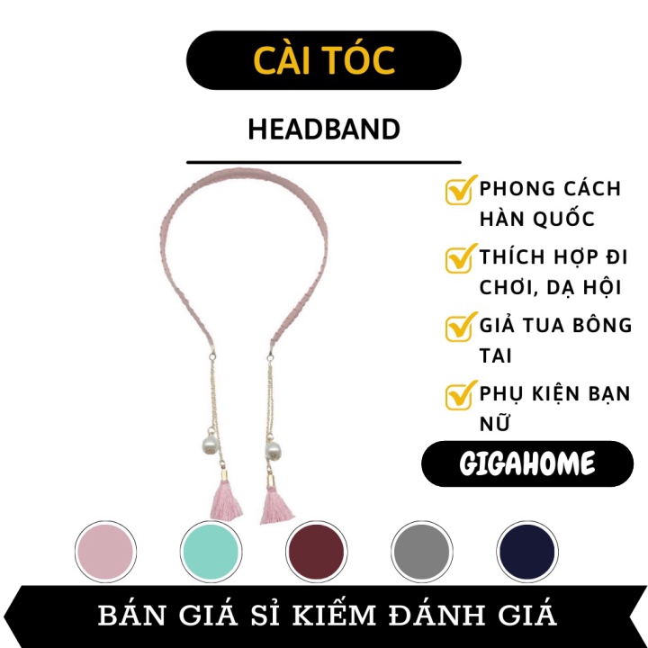 Cài Tóc Tua Rua GIGAHOME Băng Đô Ngọc Trai Giả Khuyên Tai Phong Cách Hàn Quốc Cho Nữ 8086