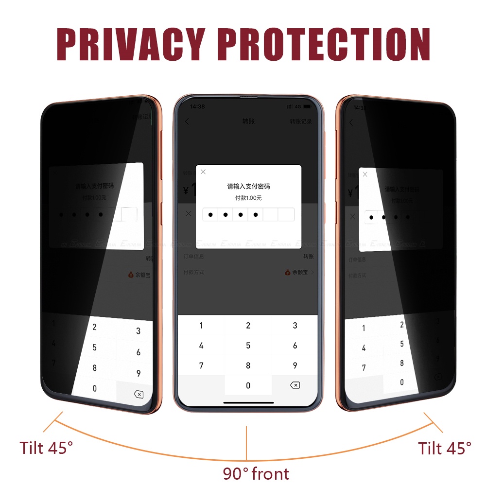 Kính Cường Lực Bảo Vệ Màn Hình Chống Nhìn Trộm Cho iphone 15 14 13 12 11 pro xs max mini xr x se 2022 2020 8 7 6s 6 plus Ốp