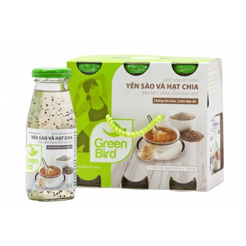 Nước yến sào và hạt chia lốc 6 hủ( 1 hủ 185ml)