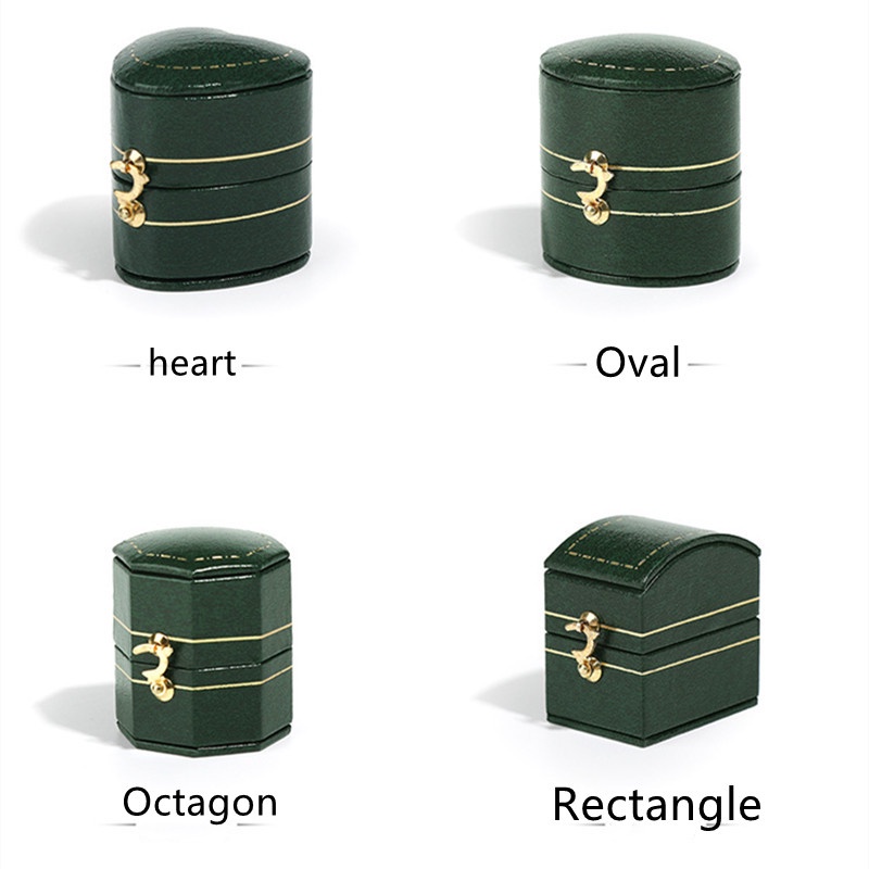 Hộp đựng nhẫn cưới Mini đính đá phong cách retro