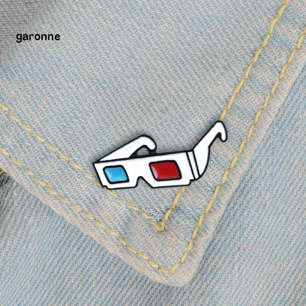 GA_Fashion 3D Sunglasses Badge Collar Lapel Brooch Pin Clothes Jewelry Bag Decor