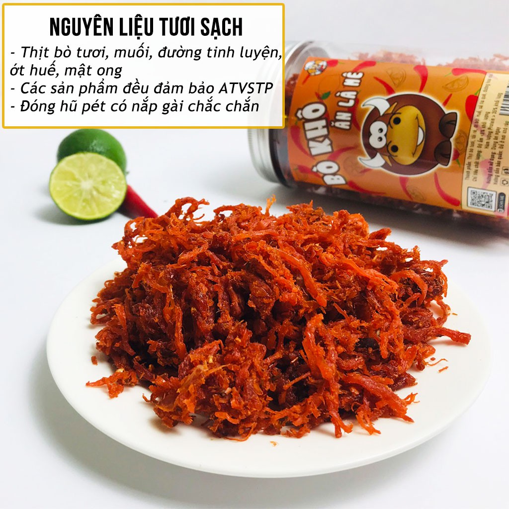 [Mã GROXUAN1 giảm 8% đơn 150K] Khô bò xé sợi ăn liền loại 1 đóng hũ 300g | đồ ăn vặt Hà My ngon mê ly | BigBuy360 - bigbuy360.vn