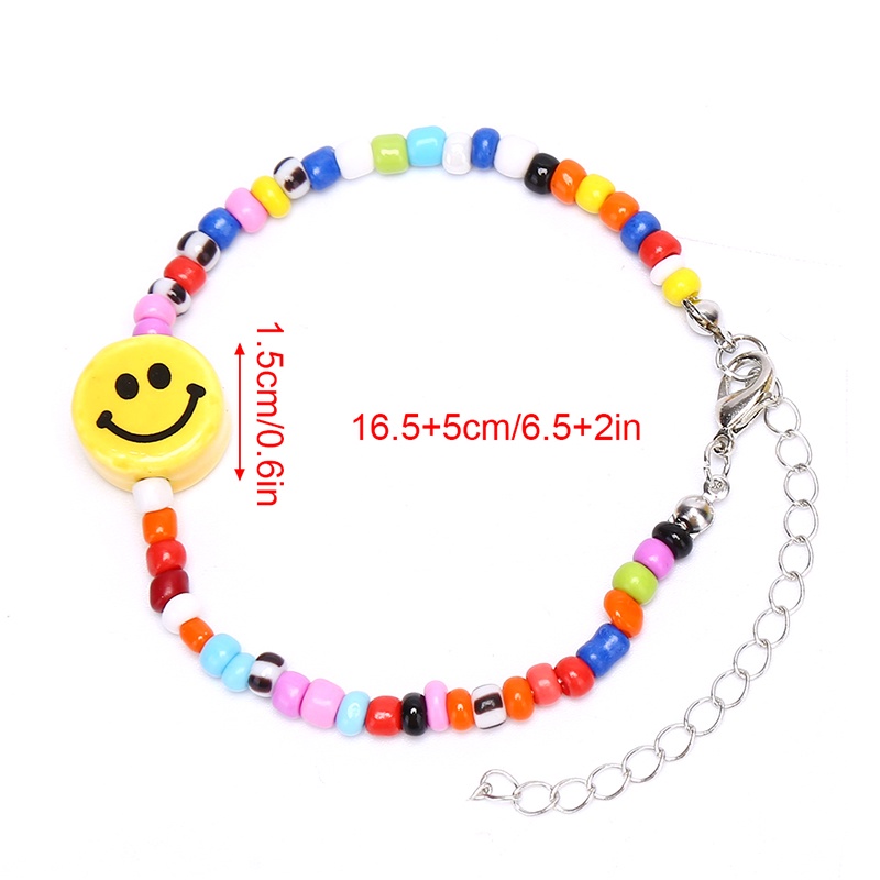 Vòng Tay Dây Xích Mặt Cười Phong Cách Boho Thời Trang Cho Nữ