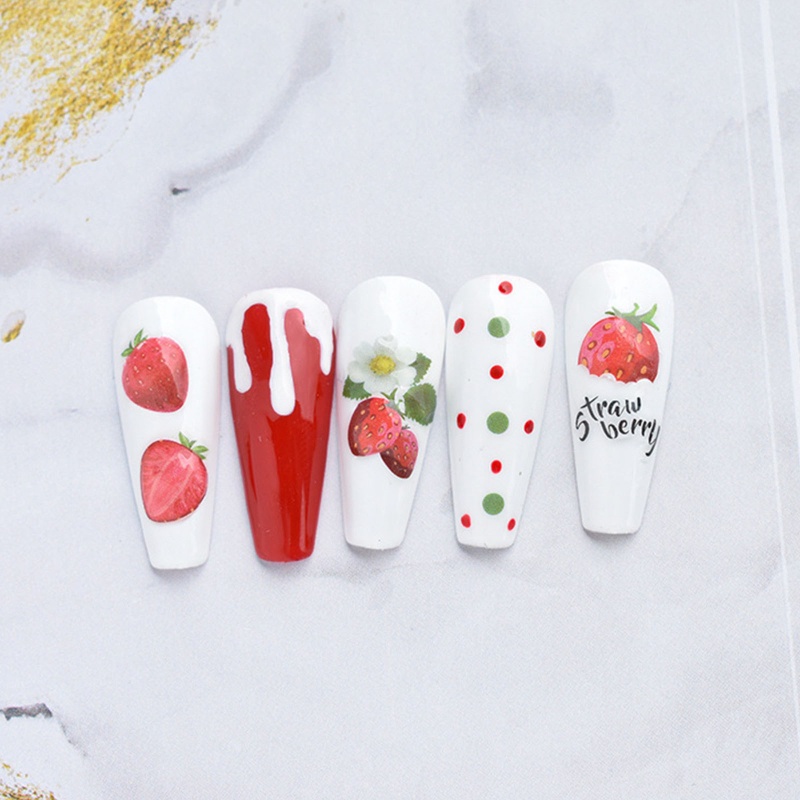 Set 6 Tấm Hình Dán Trái Cây Mùa Hè Trang Trí Móng Tay Nghệ Thuật