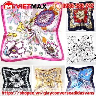 ⚡ Khăn Lụa Vuông 50x50 Satin Turban Quàng Cổ, Đội Đầu (Bandana)