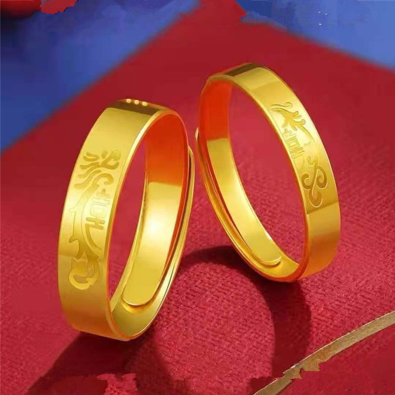 [Mã FAMAYFA2 giảm 10K đơn 50K] Nhẫn cặp đôi rồng và phượng được phun cát 99 chiếc nhẫn dành cho các cặp đôi