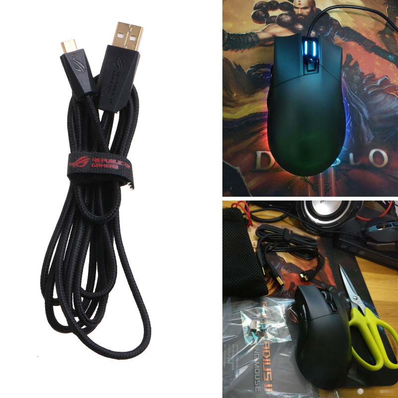 Dây cáp chuột tai nghe USB 1.7m cho ROG STRIX FUSION 300 500 ROG P501 P502