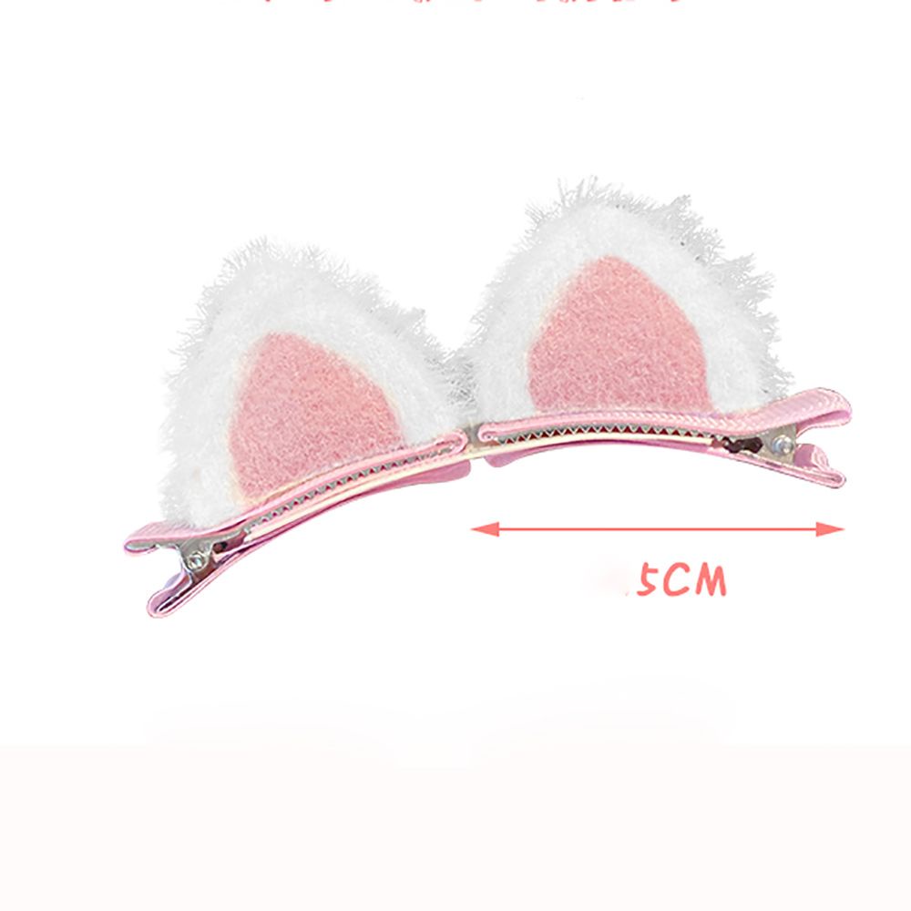 Set 2 kẹp tóc phối chi tiết tai lông xù thời trang xinh xắn cho nữ