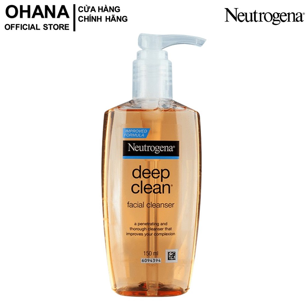 [Mã FMCGMALL -8% đơn 250K] Sữa Rửa Mặt Neutrogena Làm Sạch Sâu Neutrogena Deep Clean Facial Cleanser 150ml