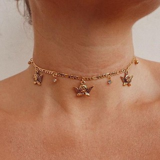 Dây chuyền mặt đôi cánh thiên thần đính đá pha lê