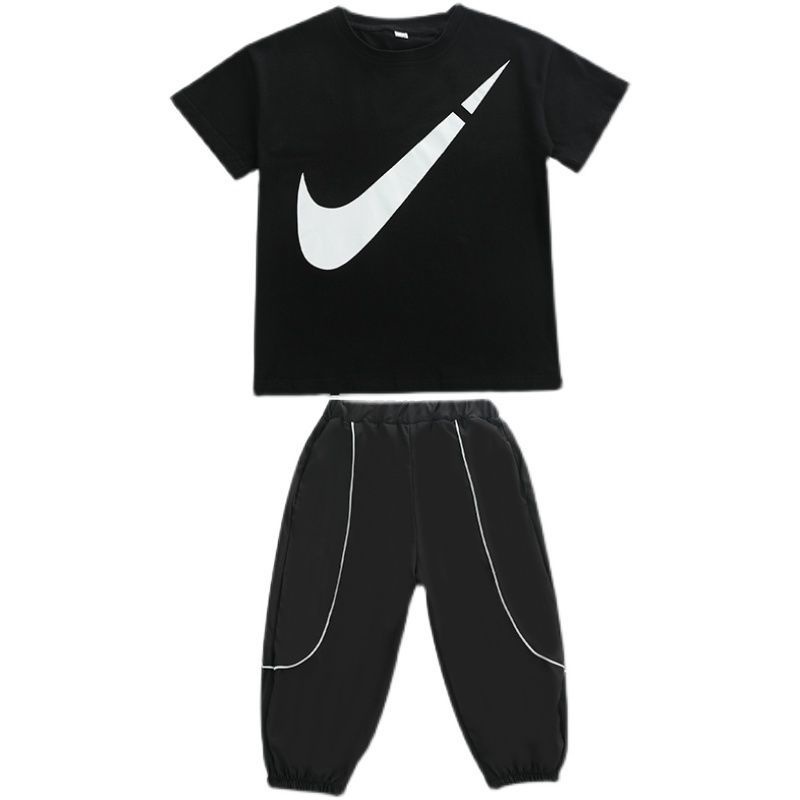 Áo Thun Hip Hop Tay Lửng Cổ Tròn Phong Cách Phương Tây Cho Bé 3-12 Tuổi