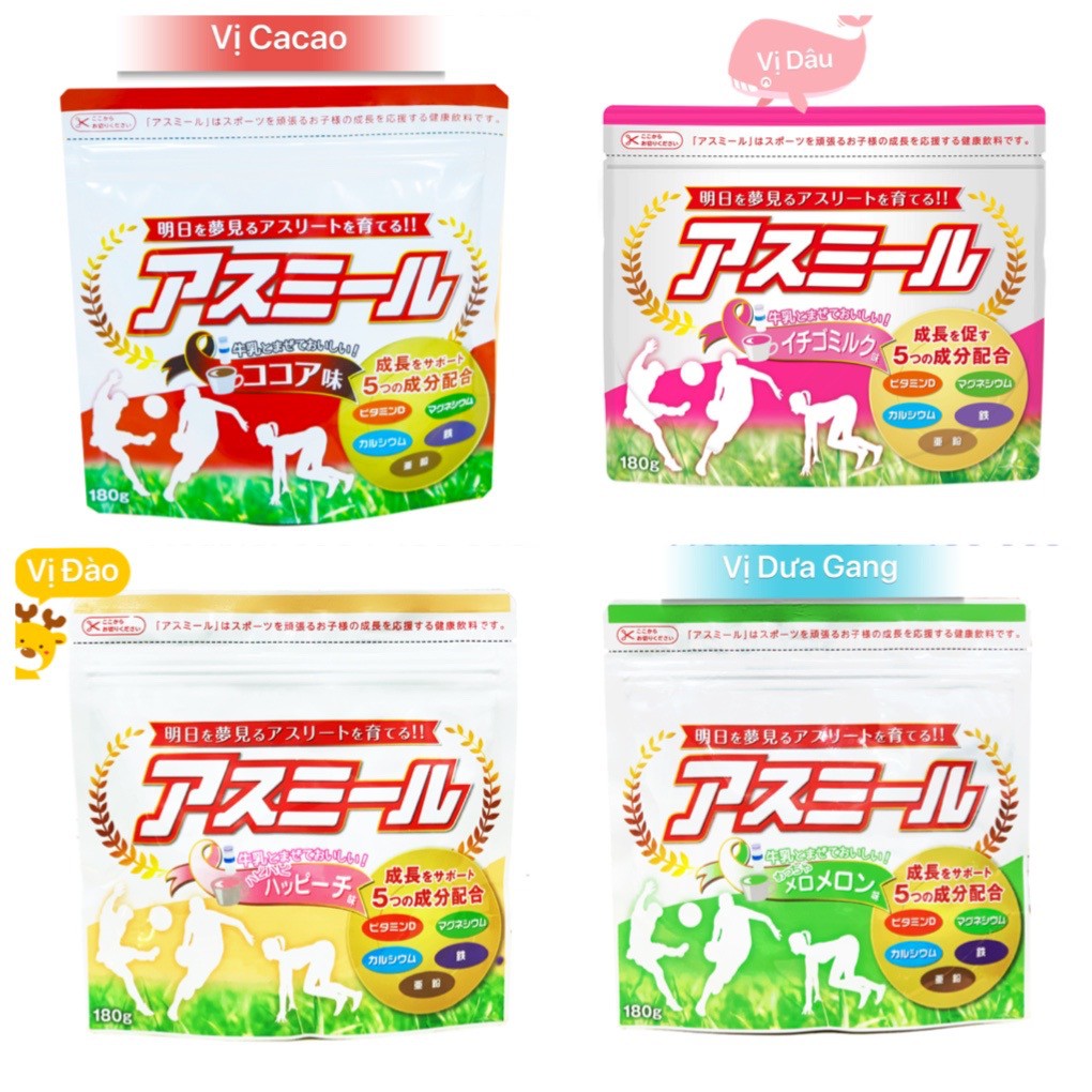 Sữa tăng trưởng chiều cao Nhật Bản Asumiru túi 180 gam