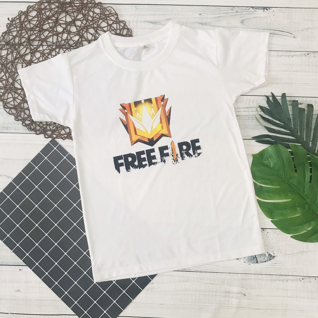 Áo thun cho bé in hình Free Fire Siêu Ngầu, Áo thun mềm mịn, thấm hút mồ hôi cho bé size đại từ 10 - 77kg