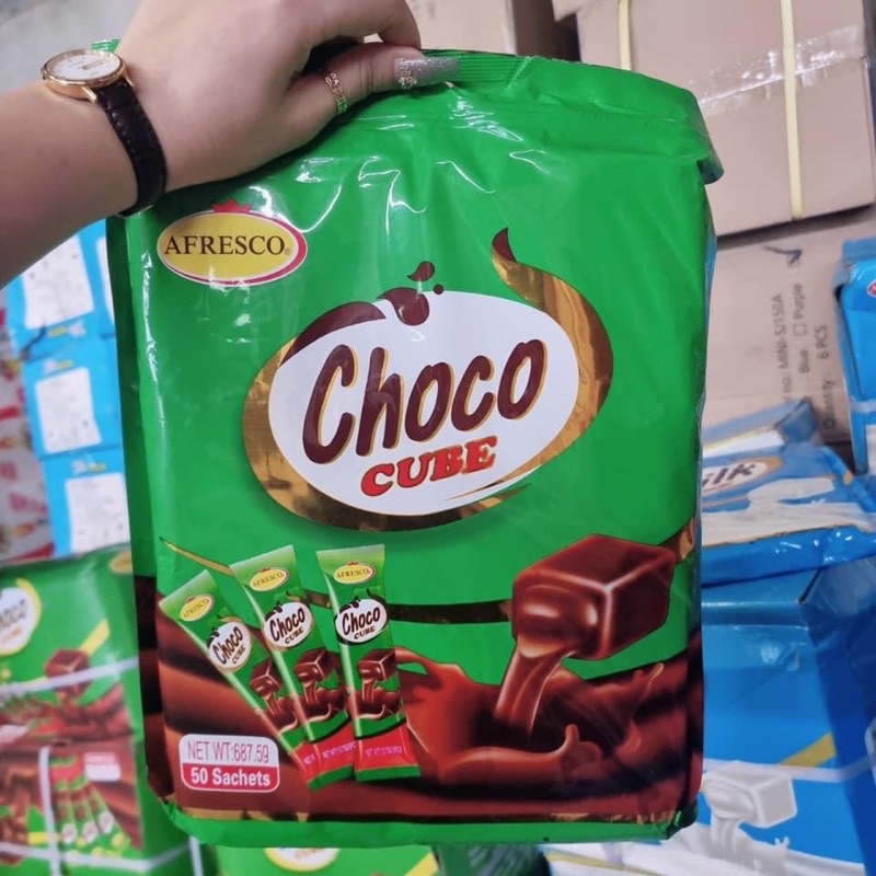 Gói 250 viên  kẹo Choco Cube - socola dạng thanh vị cacao sữa