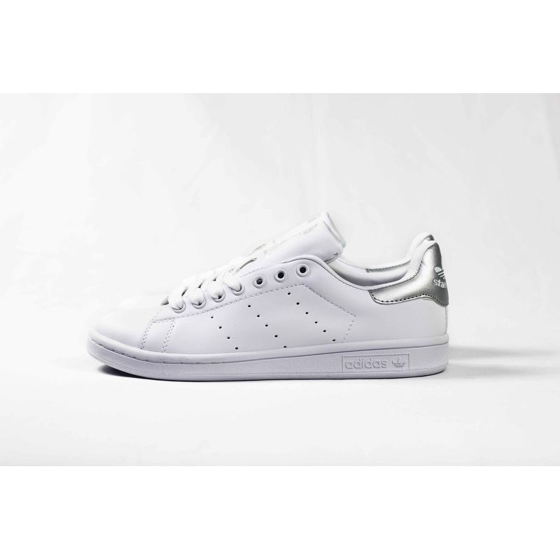 [SALE + FREESHIP] Giày thể thao nam nữ Adidas Stan Smith Silver ( gót bạc )