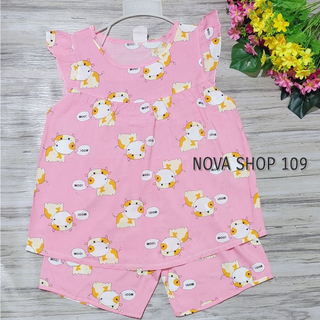 Đồ bộ tôn lanh cánh tiên cho bé gái từ 4 đến 26kg, đồ bộ mặc nhà bé gái NOVA SHOP 109