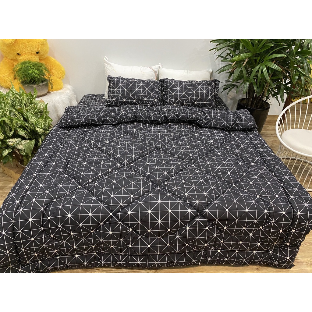 Bộ 5 món chăn phao ga gối poly cotton hàng loại 1 chăn bông dày