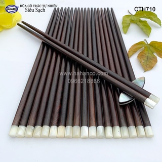 Đũa gỗ Trắc tròn đầu 1cm ốc biển New Zealand cao cấp đũa siêu sạch - CTH710