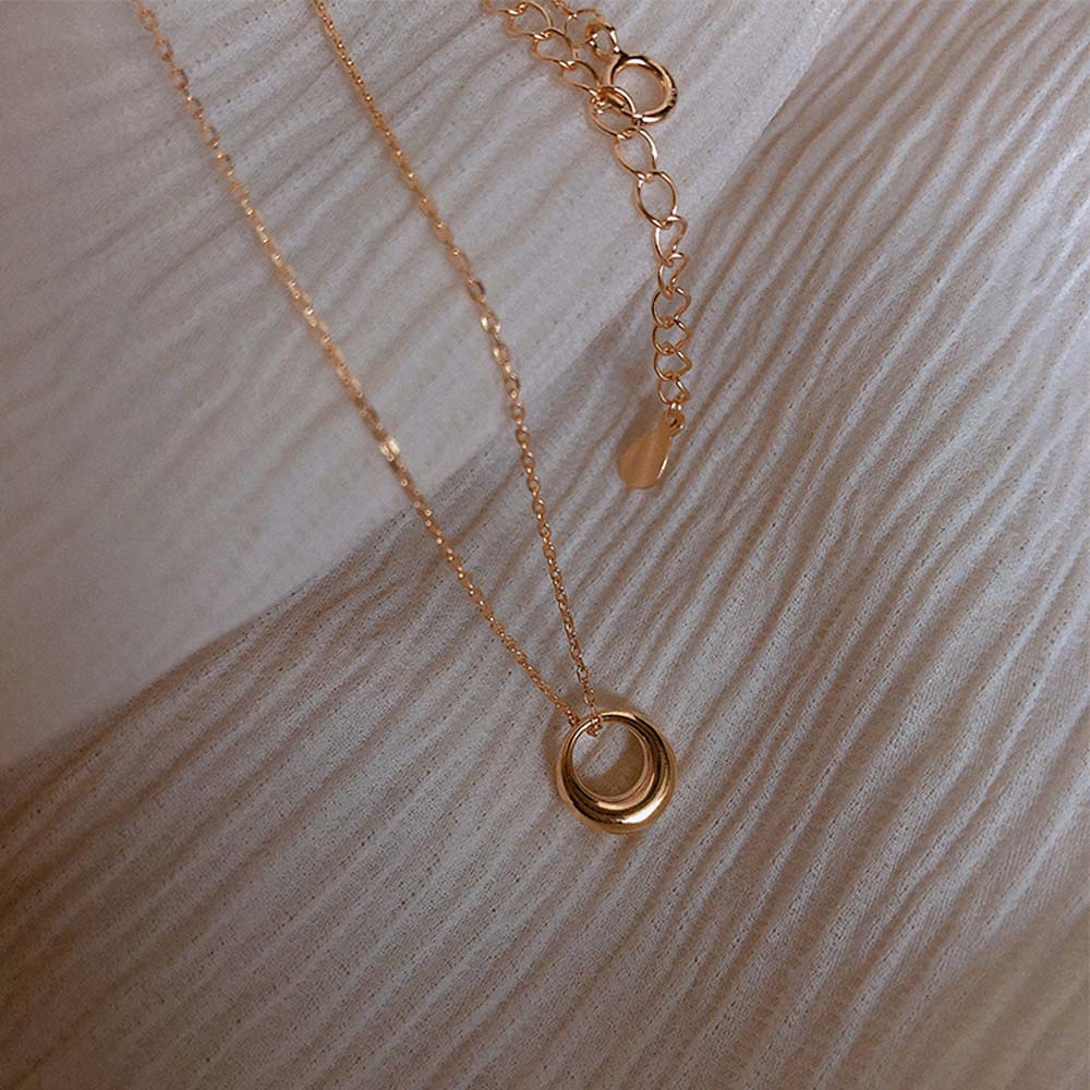 Vòng cổ mặt hình tròn đơn giản cá tính cho nữ