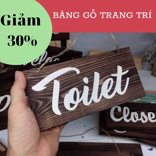 Bảng toilet gỗ - treo cửa nhà vệ sinh