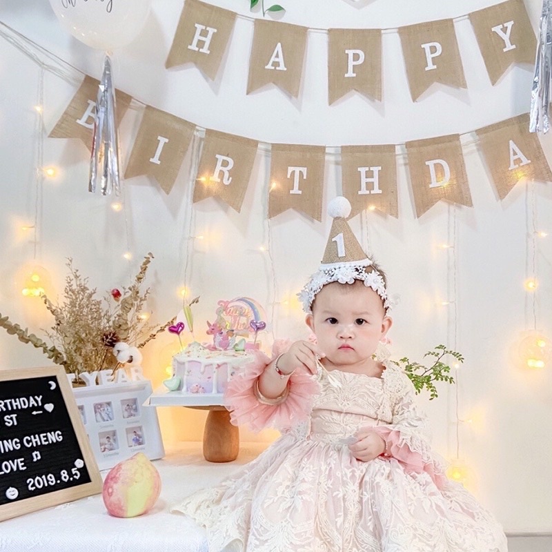 Mũ sinh nhật chóp số 1,2,3, 100 cho bé