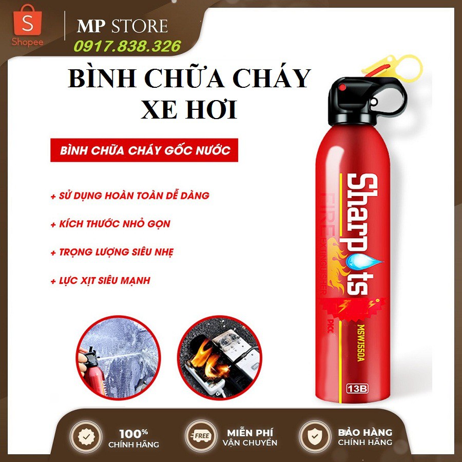 Bình Chữa Cháy mini CAO CẤP chuyên dụng cho xe hơi, xe gắn máy 550ml