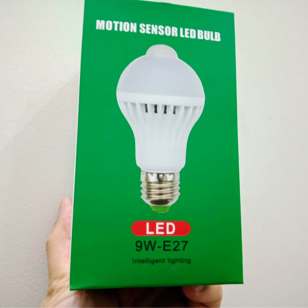 Bóng đèn Led cảm ứng thông minh 9W tự động tắt mở khi có người đến gần lúc trời tối - LED 9W hồng ngoại