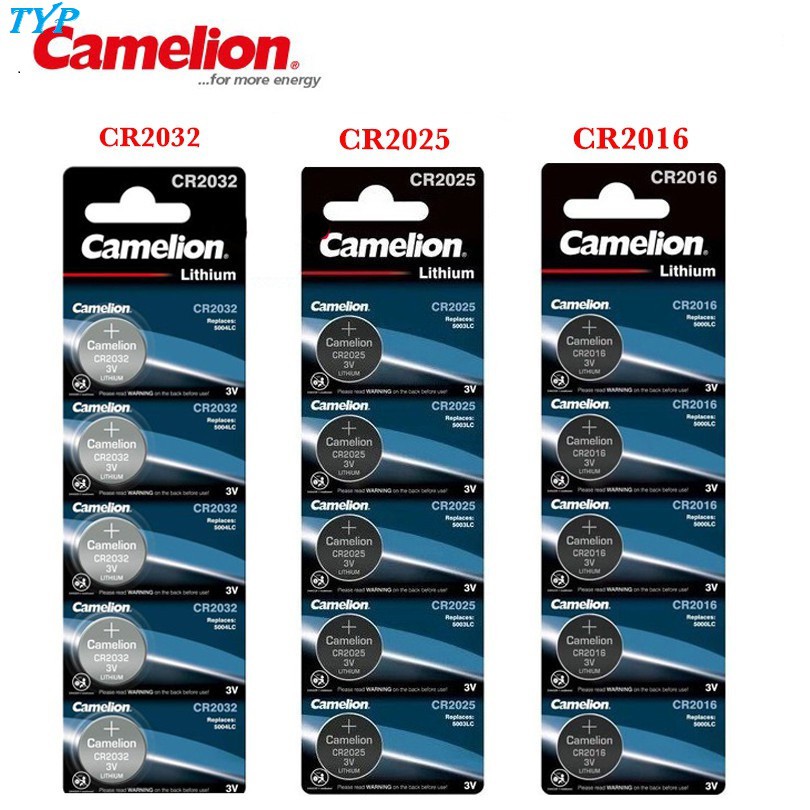 Vỉ 5 Viên Pin CR2032 / CR 2016 / CR 2025 /  CR 1220 / CR 1632 / CR 1620 CAMELION 3V