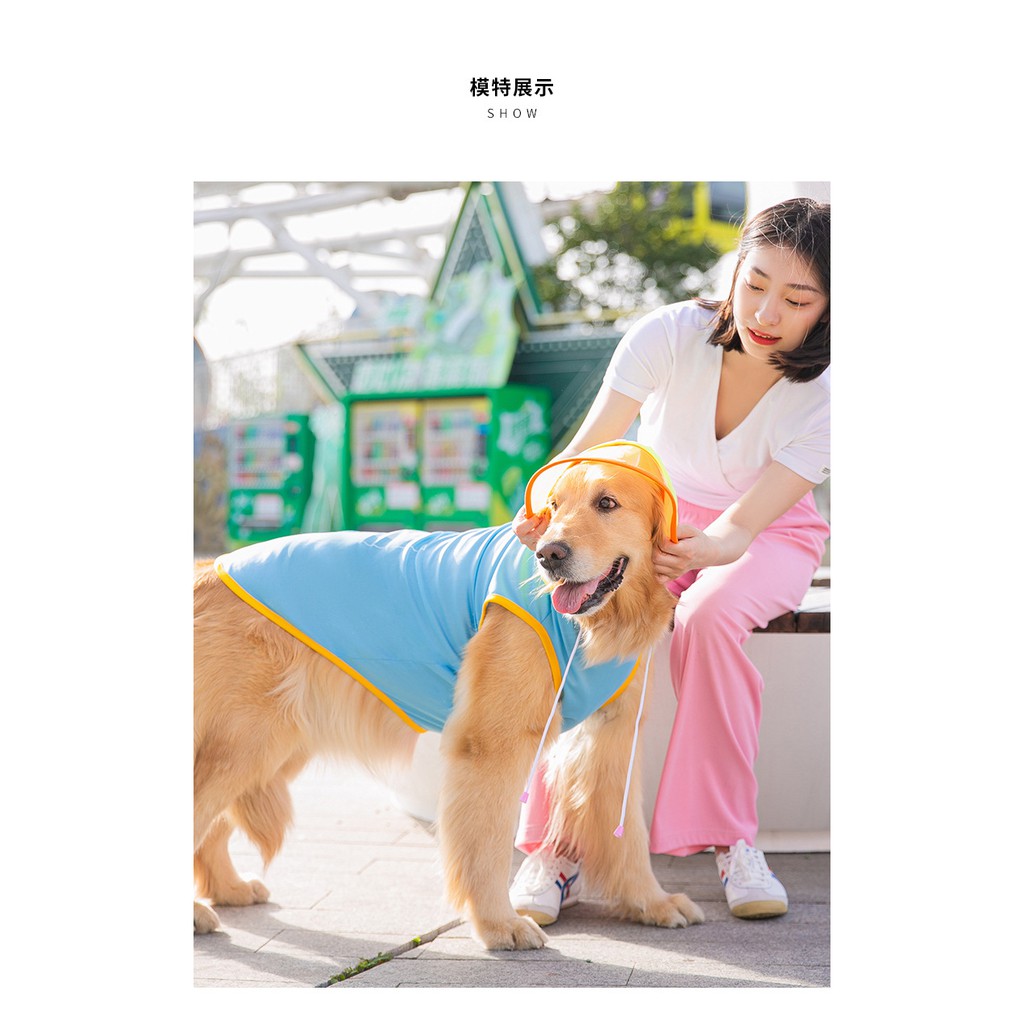 áo ba lỗ thể thao kèm nón cho chó giống lớn
