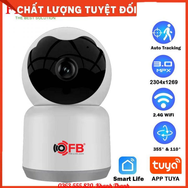 Camera IP Wifi Robo FB-Link TY302 3.0M (Phần mềm Tuya, Quay theo chuyển động, Đàm thoại 2 chiều) - Bảo hành 12 tháng