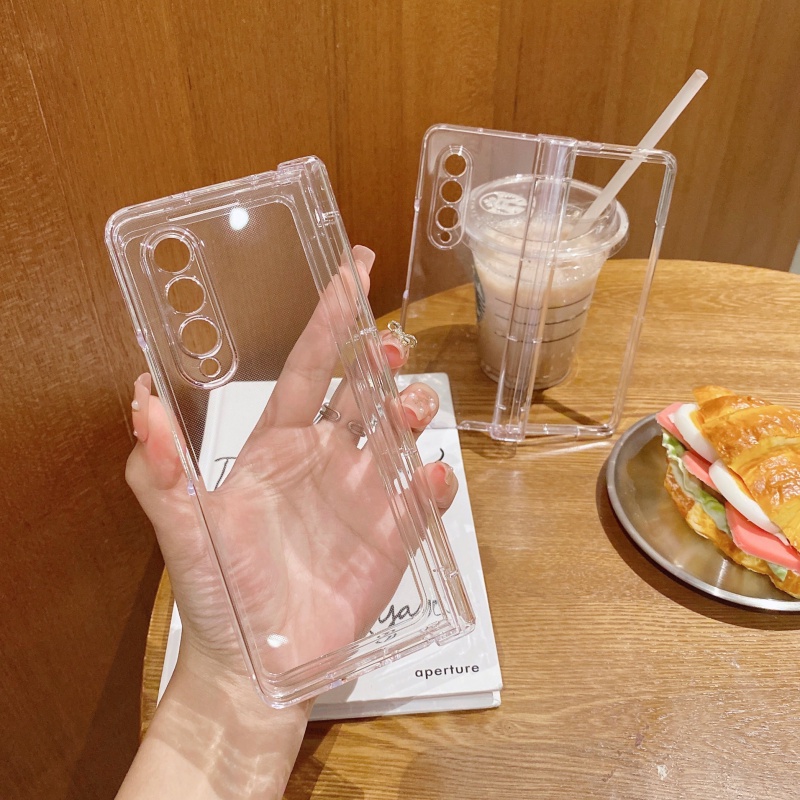 Ốp Điện Thoại Cứng Trong Suốt Chống Sốc Có Thể Gấp Gọn Cho Samsung Galaxy Z Fold 3 5G