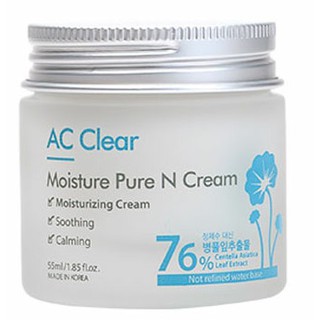 Kem dưỡng ẩm cho da dầu mụn The Plant Base AC Clear Moisture Pure N Cream (55ml) (Renewal)
