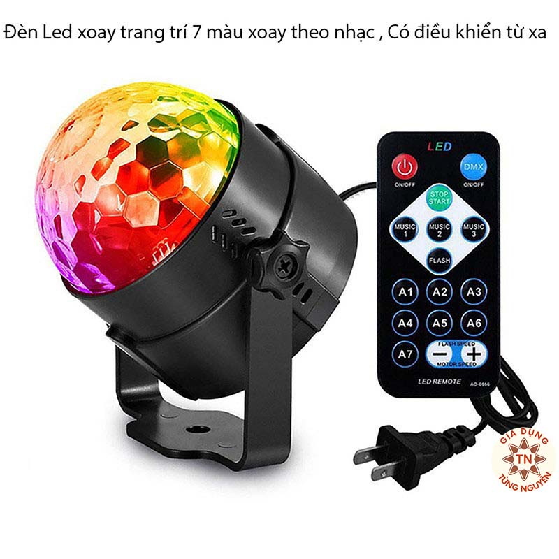 Đèn nháy theo nhạc led cầu mini, đèn bar chớp nhiều màu đẳng cấp có điều khiển từ xa - BH 24 Tháng [ĐÈN BAR]