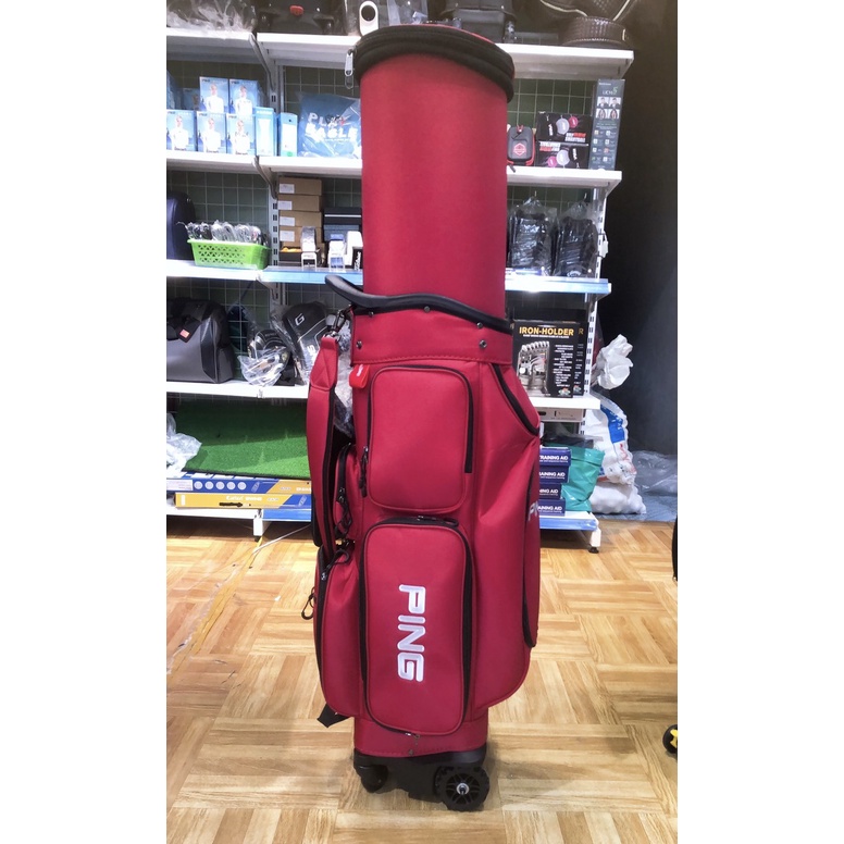 Túi Gậy Ping Nắp Cứng Siêu Nhẹ, Có Bánh Xe Kèm Khóa Số Di Chuyển M áy Bay An Toàn