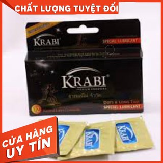 Bao cao su Krabi có gai và kéo dài thời gian hộp 12 cái (CHÍNH HÃNG)