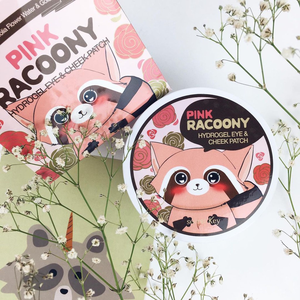 Mặt Nạ Dưỡng Mắt &amp; Má Secret Key Pink Racoony Hydrogel Eye &amp; Cheek Patch