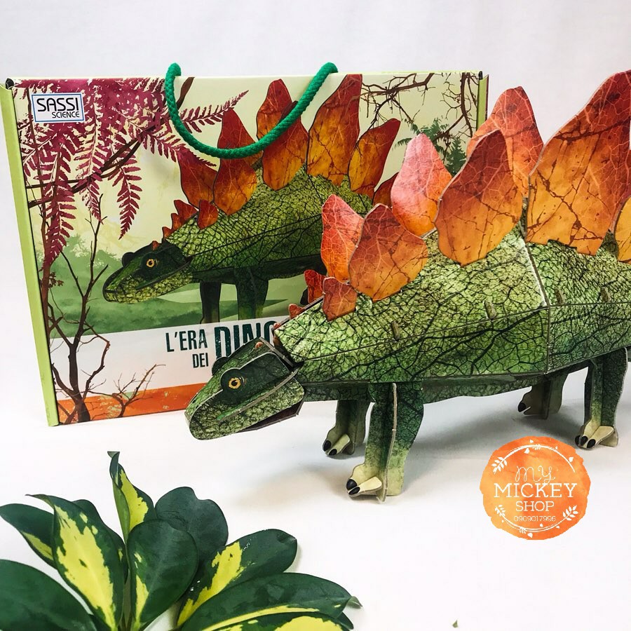 Bộ xếp hình mô hình 3D KHỦNG LONG - STEGOSAURUS - THE AGE OF DINOSAURS - SASSI 3D Puzzle