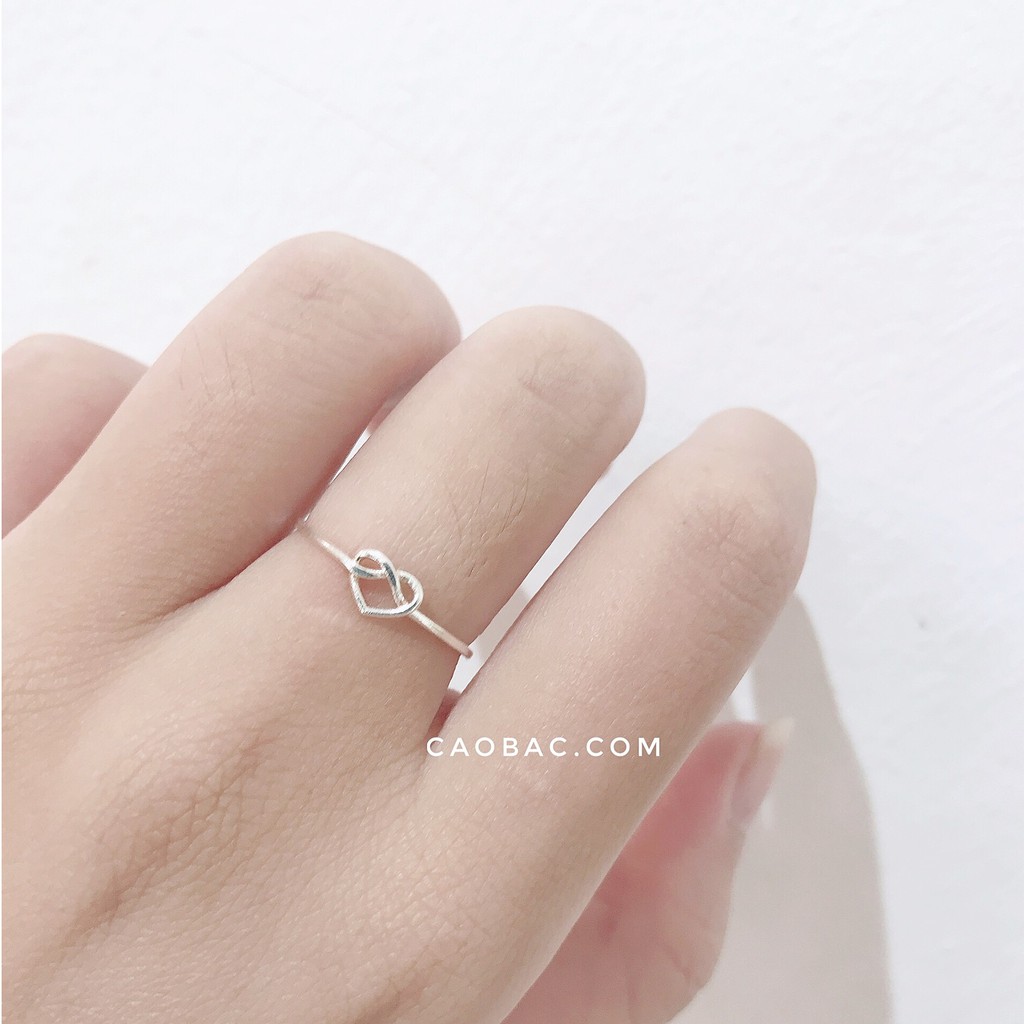 NHẪN BẠC BASIC💝FREESHIP💝Nhập mã [NHAN BAC] giảm 10k💝Nhẫn tim rỗng