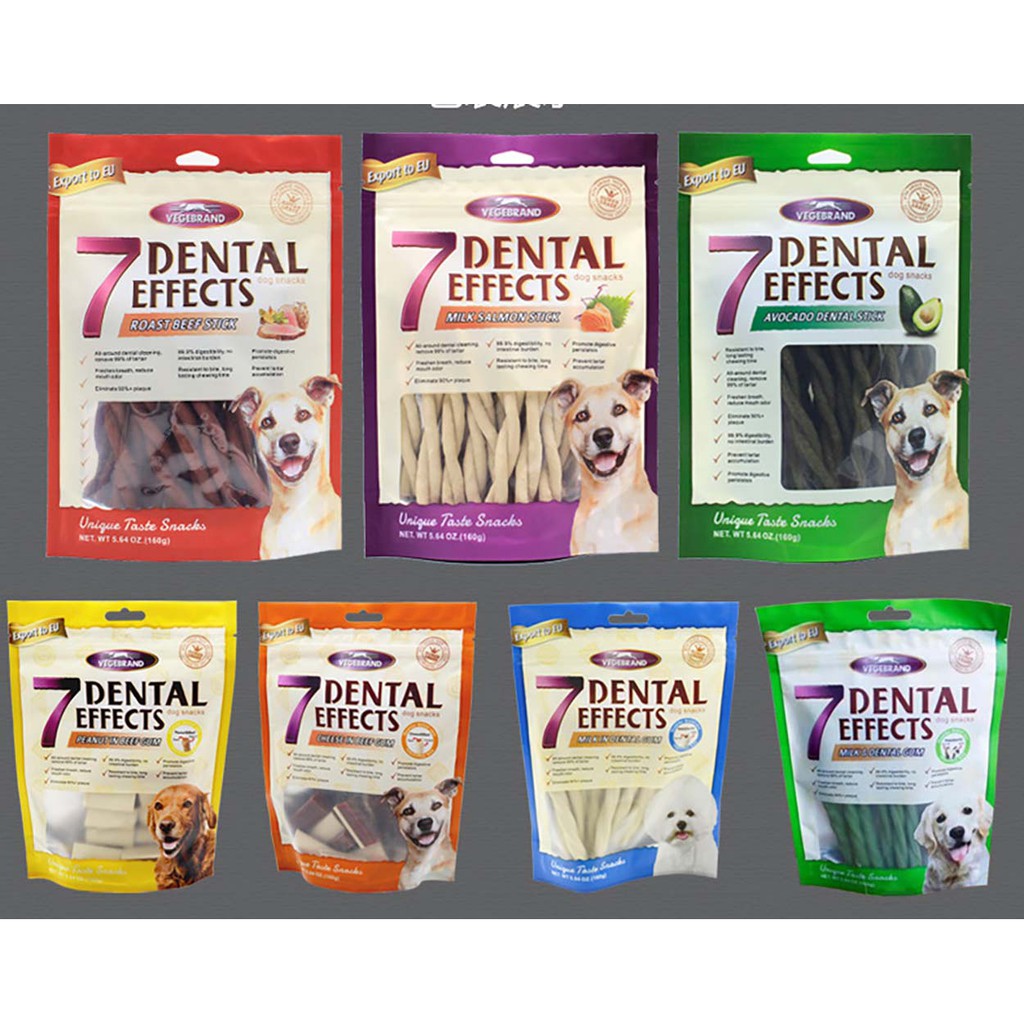 Bánh xương dinh dưỡng thưởng chó mèo - 7 Dental Effect 160g Nhiều vị