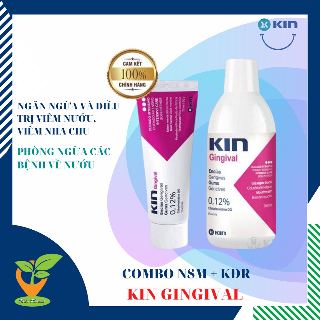 COMBO NƯỚC SÚC MIỆNG VÀ KEM ĐÁNH RĂNG KIN GINGIVAL NGỪA VIÊM NƯỚU