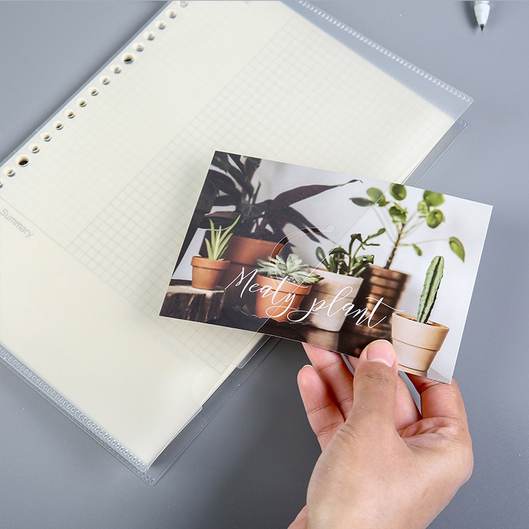 Bìa sổ còng binder SOSAMA bìa còng 20 lỗ A5 kiêm túi đựng trong suốt SN-001382