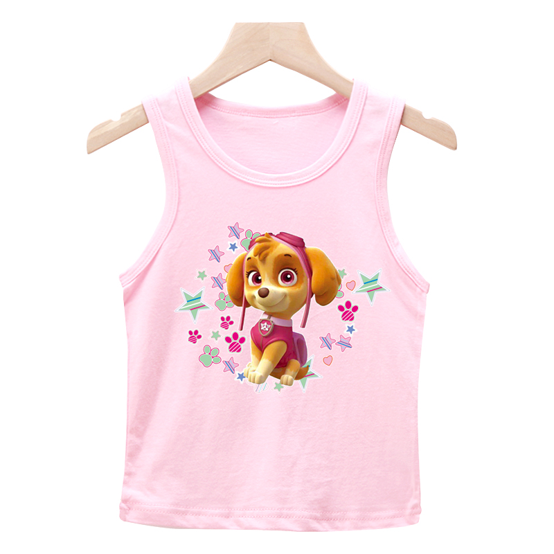 PAW PATROL Áo Tank Top Chất Cotton Hoạ Tiết Hoạt Hình 8 Màu Xxready 0-140cm