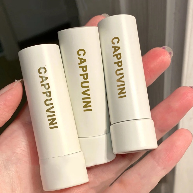 Tuýp Son Dưỡng Môi Vị Đào Màu Trắng Thương Hiệu Cappuvini