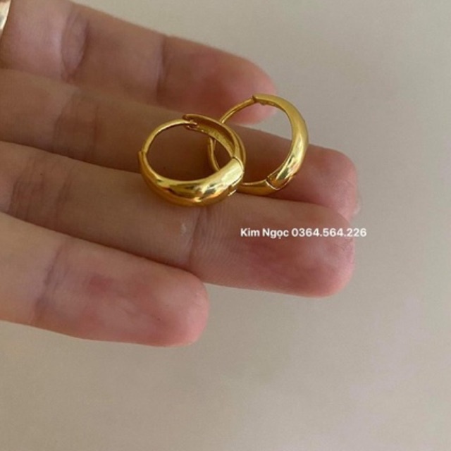 Bông tai mo trơn mạ vàng cao cấp xịn rẻ đẹp Kim Ngọc