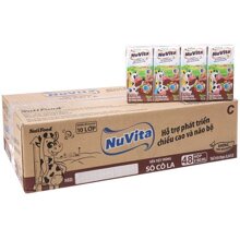 Thùng 48 hộp sữa tiệt trùng Nuvita 110ml (có đường, dâu, sô cô la)