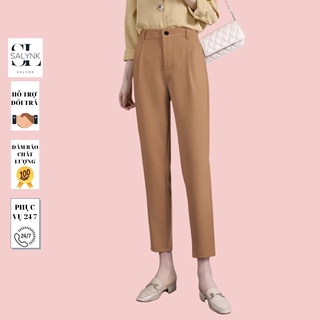 QUẦN BAGGY NỮ SALYNK lưng cạp cao công sở đi học form đẹp màu đen nâu be